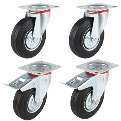 3 " 4 " 5 " 6 " 8 اینچ چرخ های لاستیکی ، چرخ های لاستیکی فولادی اصلی OEM ODM