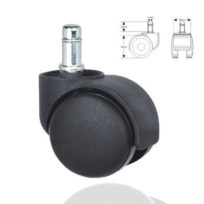 50ميلي متر سياه بالاي تخته ، نايلون دو صداي مبلمان Universal Castor Wheels