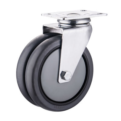چرخ های TPR 75mm 100mm 125mm PU چرخ دوگانه صنعتی