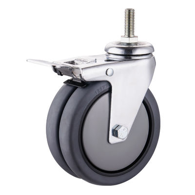 چرخ های TPR 75mm 100mm 125mm PU چرخ دوگانه صنعتی