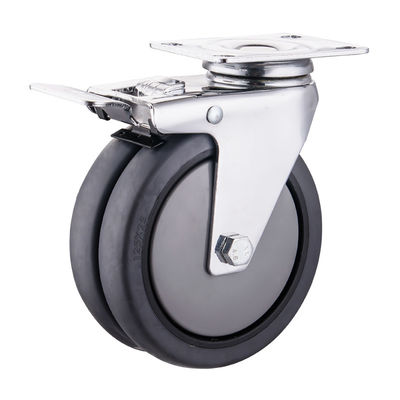 چرخ های TPR 75mm 100mm 125mm PU چرخ دوگانه صنعتی