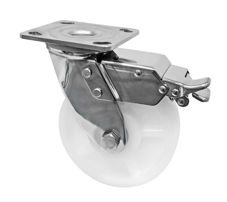 سفید PA Caster 304 فولاد ضد زنگ چرخ های caster سنگین 400KG-600KG ظرفیت بار